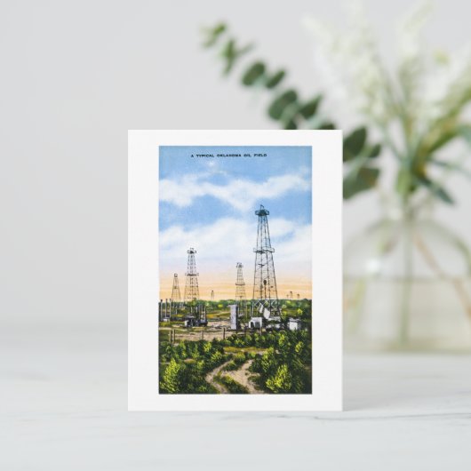 オクラホマ州の典型的な油田 ポストカード (スタンド正面)