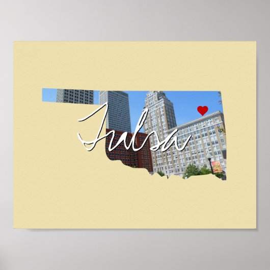 オクラホマ州の写真と町名を挿入 ポスター (正面)