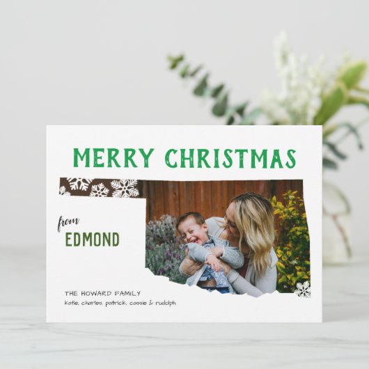 オクラホマ州の写真によるホリデーカード - メリークリスマス シーズンカード (スタンド正面)