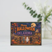 オクラホマ州の子供たちからハッピーハロウィン ポストカード (スタンド正面)