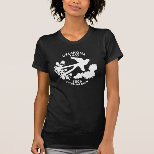 オクラホマ州の州のクォーターコイン Tシャツ (正面)
