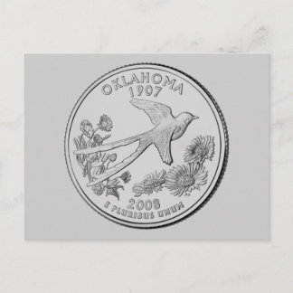 オクラホマ州の州クォーターコイン ポストカード
