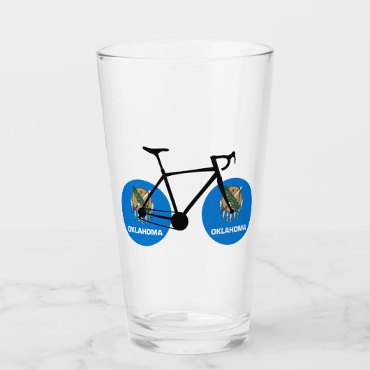 オクラホマ州の旗 自転車 タンブラーグラス (正面)