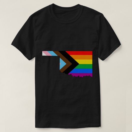 オクラホマ州の誇り LGBTQ プログレスプライド Tシャツ (デザイン正面)