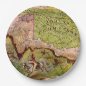 オクラホマ州インディアン準州絵図ビンテージ地図 ペーパープレート (正面)