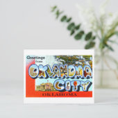 オクラホマ州オクラホマシティーからのヴィンテージの挨拶 ポストカード (スタンド正面)