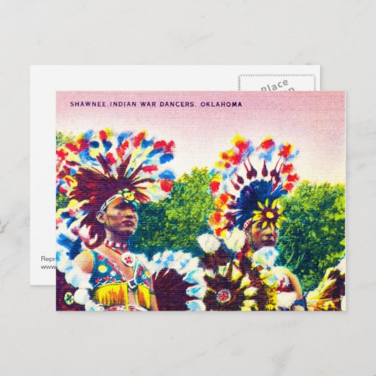オクラホマ州ショーニーインディアン戦争ダンサー ポストカード (正面/裏面)
