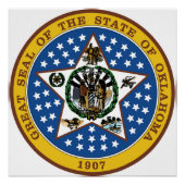 オクラホマ州シールアメリカ共和国国旗 ポスター (正面)