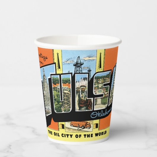 オクラホマ州タルサからの挨拶! 紙コップ (左)