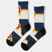 オクラホマ州タルサ州旗を持つアスレティッククルー靴下 ソックス (左)