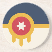 オクラホマ州タルサ州旗を持つコースター コースター (正面)