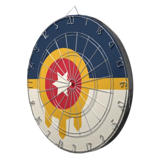 オクラホマ州タルサ州旗を持つダーツボード ダーツボード (正面右)