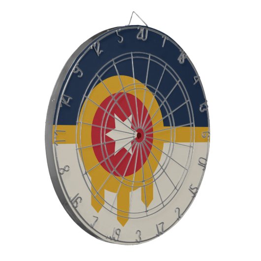 オクラホマ州タルサ州旗を持つダーツボード ダーツボード (正面左)