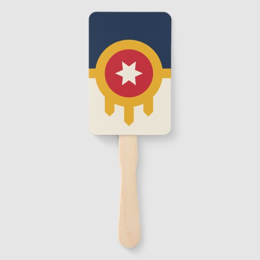 オクラホマ州タルサ州旗を持つハンドファンのセット ハンドファン (裏面)