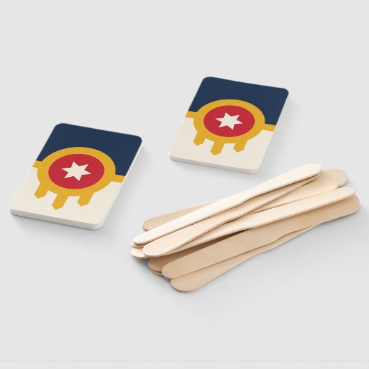 オクラホマ州タルサ州旗を持つハンドファンのセット ハンドファン (組立なし)