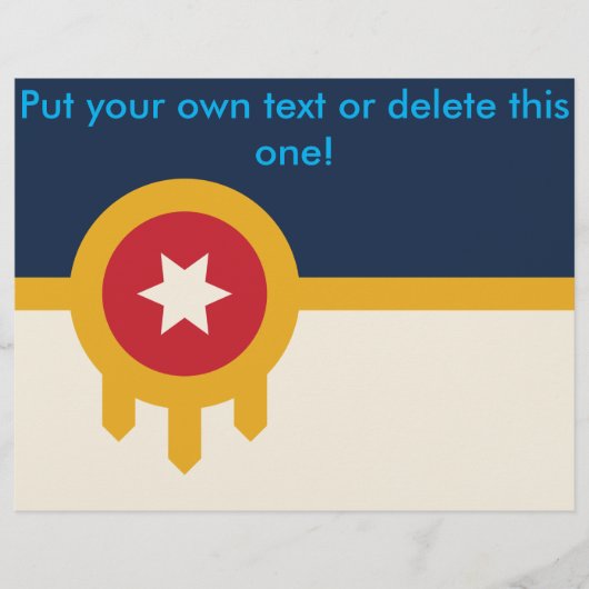 オクラホマ州タルサ州旗を持つフライヤー チラシ (正面)