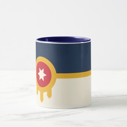 オクラホマ州タルサ州旗を持つ愛国的なコンボマグカップ マグカップ (中央)