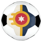 オクラホマ州タルサ州旗を持つ愛国的なサッカーボール サッカーボール (回転)