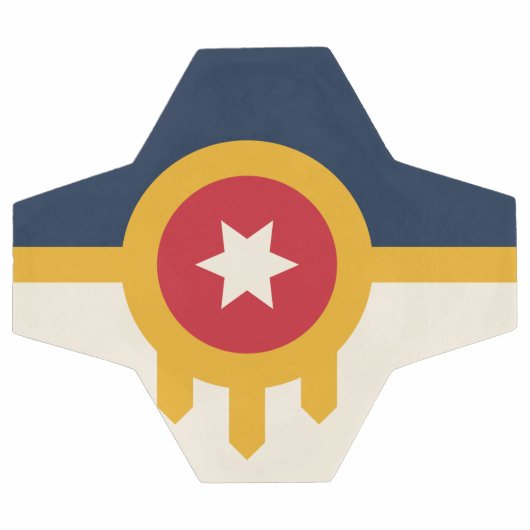 オクラホマ州タルサ州旗を持つ愛国的なサッカーボール サッカーボール (フラット)