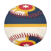 オクラホマ州タルサ州旗を持つ愛国野球 野球ボール (正面)