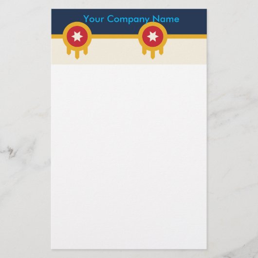 オクラホマ州タルサ州旗を持つ文房具 便箋 (正面)