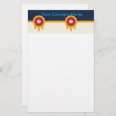 オクラホマ州タルサ州旗を持つ文房具 便箋 (正面/裏面)