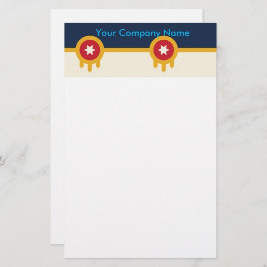 オクラホマ州タルサ州旗を持つ文房具 便箋 (正面/裏面)