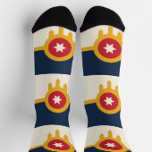 オクラホマ州タルサ州旗を持つ男性クルー用ソックス ソックス (上部)