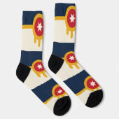 オクラホマ州タルサ州旗を持つ男性クルー用ソックス ソックス (右)