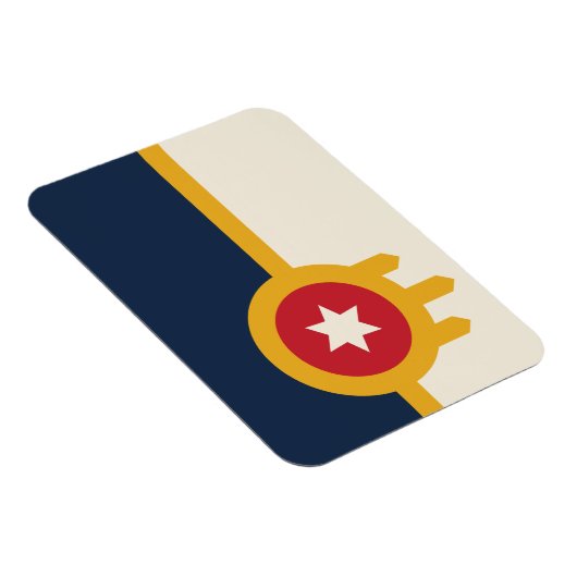 オクラホマ州トゥルサ州旗を持つフレキシブルなフォトマグネット マグネット (右側)