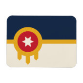 オクラホマ州トゥルサ州旗を持つフレキシブルなフォトマグネット マグネット (横)