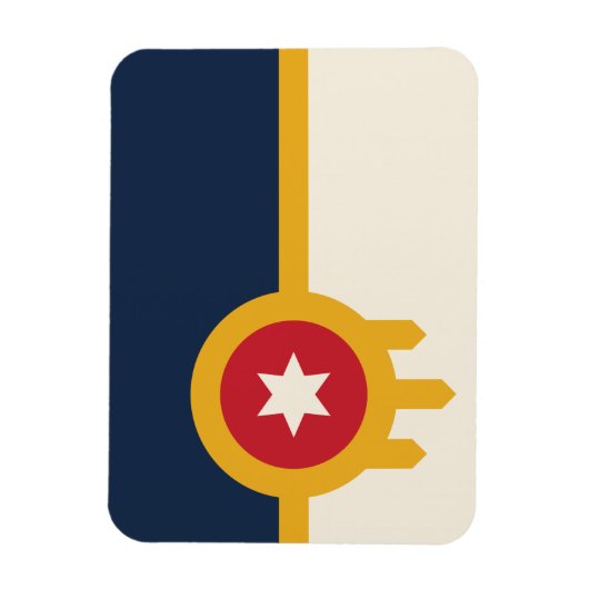 オクラホマ州トゥルサ州旗を持つフレキシブルなフォトマグネット マグネット (縦)