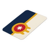 オクラホマ州トゥルサ州旗を持つフレキシブルなフォトマグネット マグネット (左側)