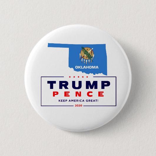 オクラホマ州トランプ2020用 缶バッジ (正面)