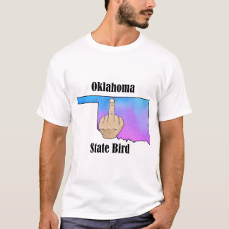 オクラホマ州バードTシャツ中指の色 Tシャツ