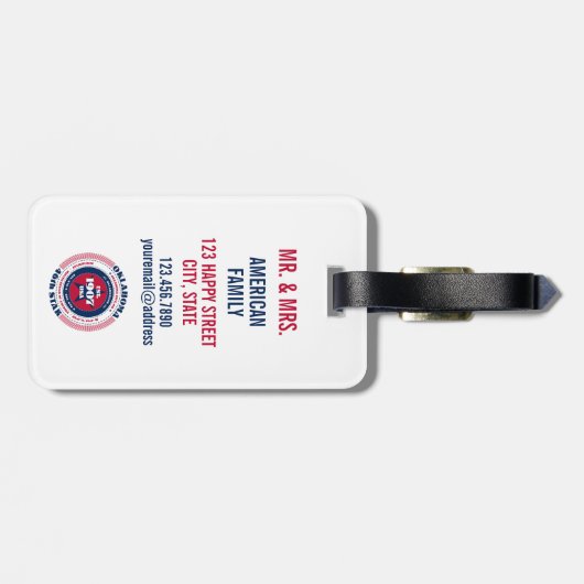 オクラホマ州パーソナライズされたギフト荷物タグ ラゲッジタグ (裏面横)