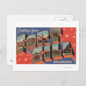 オクラホマ州フォートシル - 大きな文字のシーン ポストカード (正面/裏面)