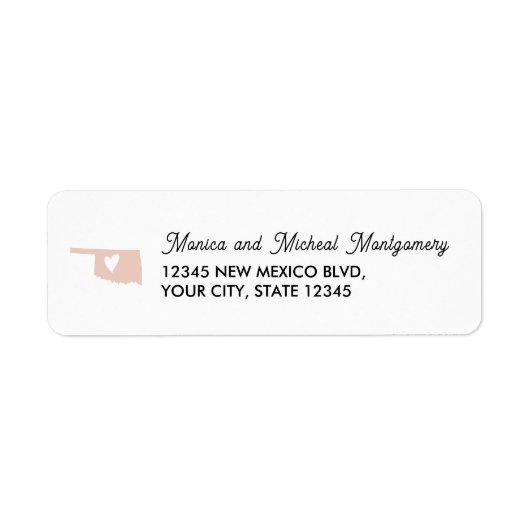 オクラホマ州マップ(ハート付き) - ANY COLOR ラベル (正面)