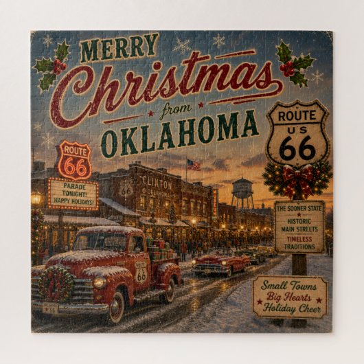 オクラホマ州ルート66クリスマスチャレンジ ジグソーパズル (縦)