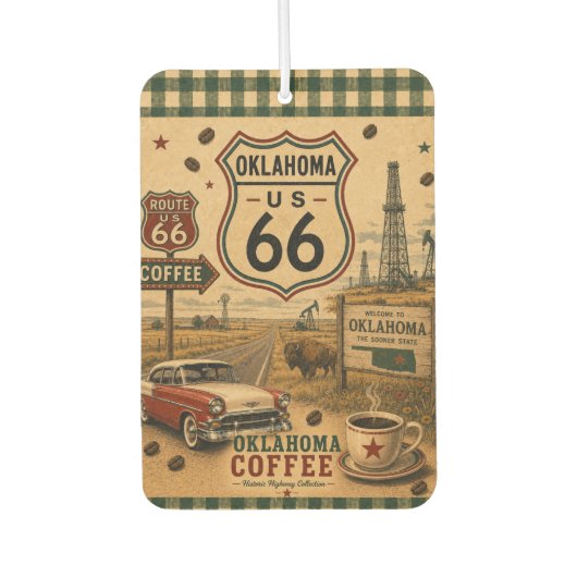 オクラホマ州ルート66 カー コーヒーラン カーエアーフレッシュナー (正面)