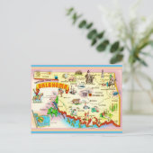 オクラホマ州ヴィンテージ地図ポストカード ポストカード (スタンド正面)