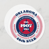 オクラホマ州円形タイポグラフィフラットカード (正面/裏面)