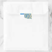 オクラホマ州名ワードアートイエロー スクエアシール (バッグ)