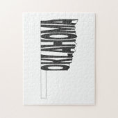 オクラホマ州名ワードアートブラック ジグソーパズル (縦)