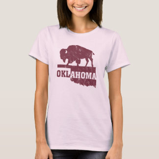 オクラホマ州地図のアウトライン バッファローカントリー Tシャツ