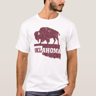 オクラホマ州地図の概要 バッファローカントリー Tシャツ