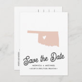 オクラホマ州宛先ウェディング任意の色 案内ポストカード (正面/裏面)