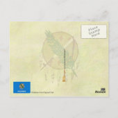 オクラホマ州旗とシール ポストカード (裏面)