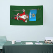 オクラホマ州旗とハッピーサンタクロース 横断幕 (トレードショー)