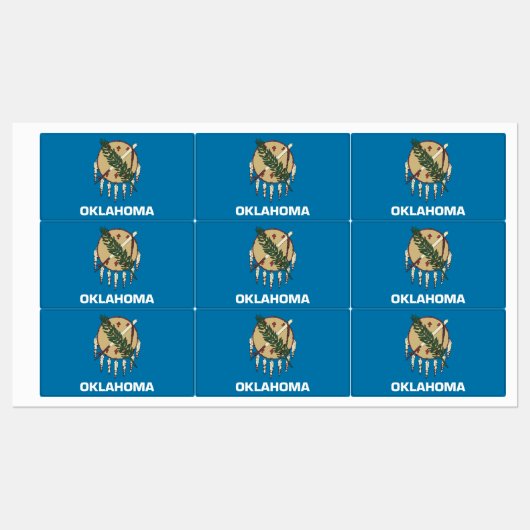 オクラホマ州旗のある愛国的なラベル州 ラベル (シート)